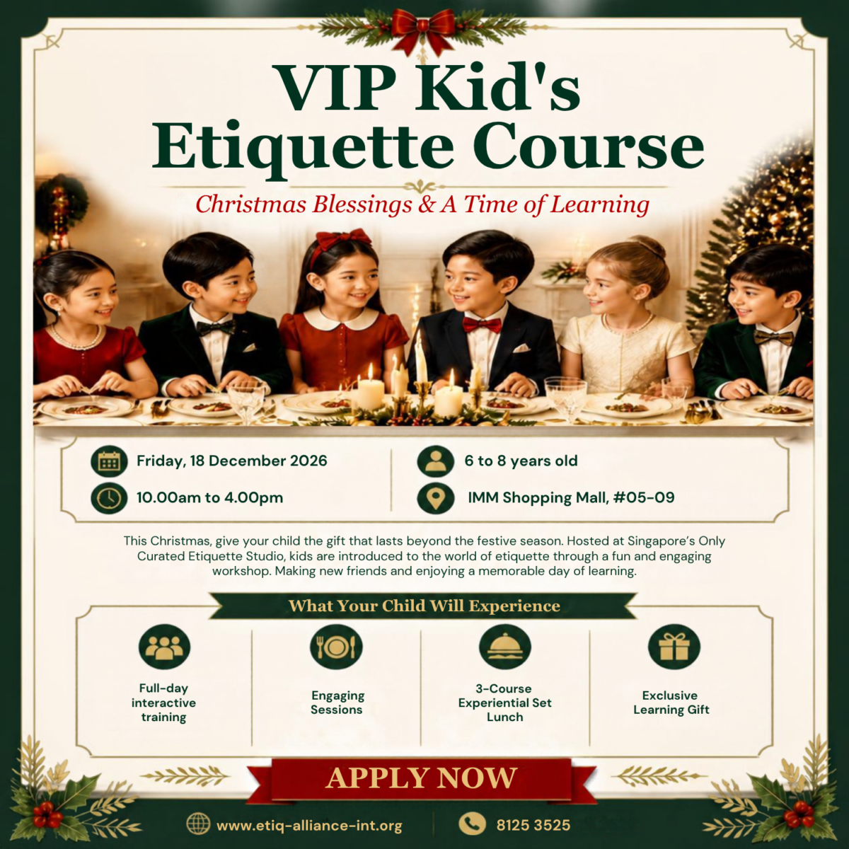 VIP Kids Etiquette Christmas Poster
