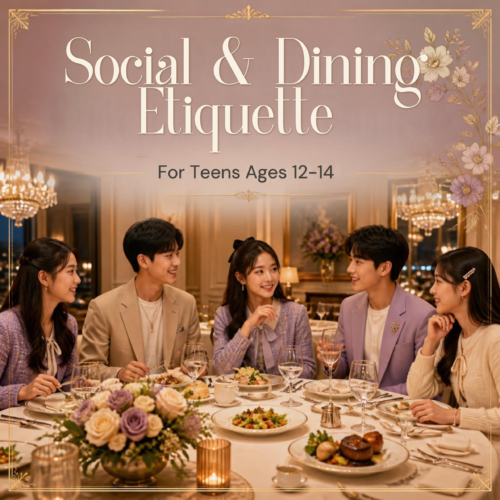 Teen dining etiquette course poster Teen dining etiquette course poster
